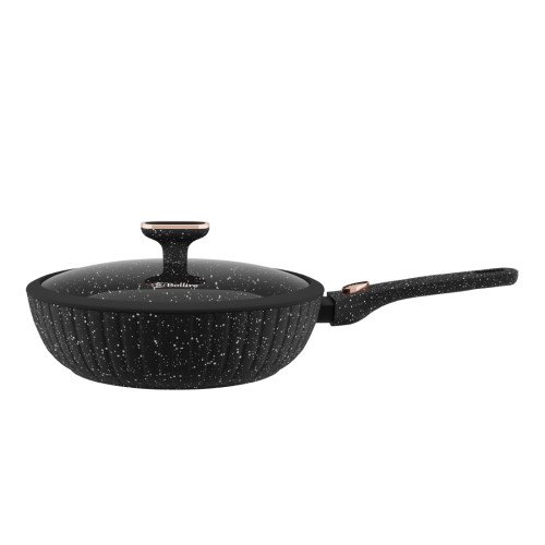 Deep frying pan SICILIA 28 cm with detachable handle and lid BR-1510