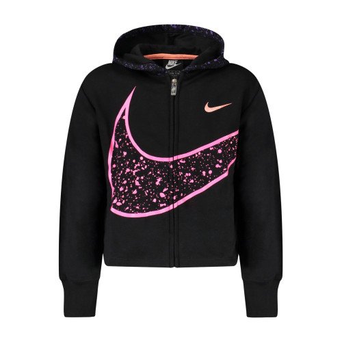 NIKE Meiteņu džemperis ar rāvējslēdzēju, melns