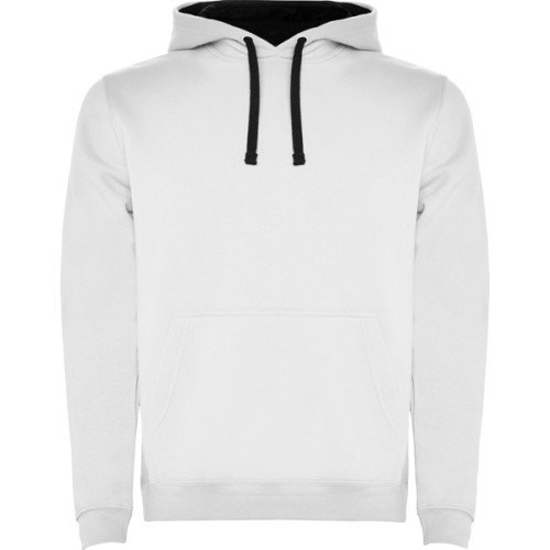 Man's two-colour hoodie URBAN, white/navy blue