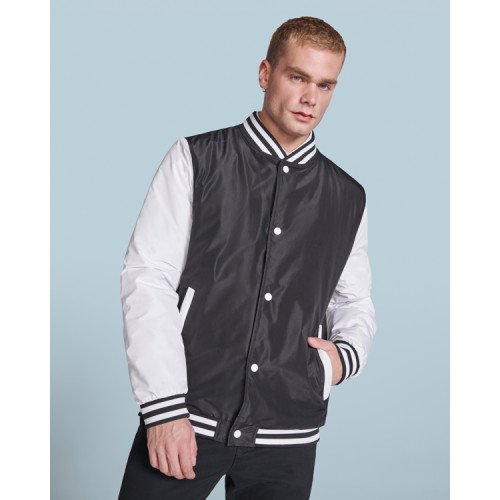 Lengvas pamušalas striukė unisex CALIFORNIA, juoda/balta