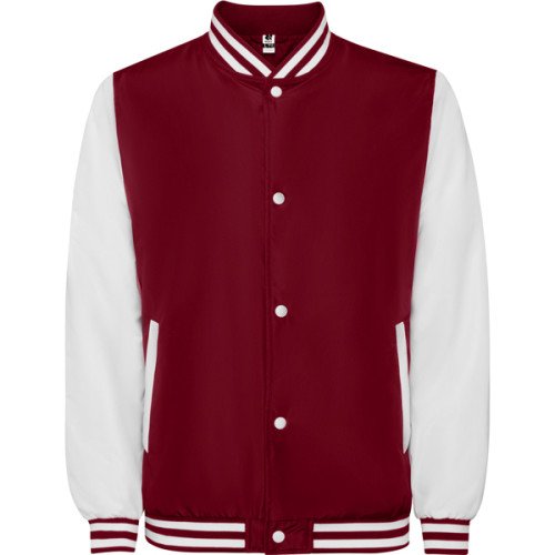 Unisex lightly padded jacket CALIFORNIA, garnet/white