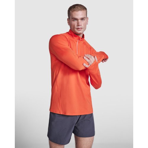 Man's technical sweatshirt ESTAMBUL, fire orange