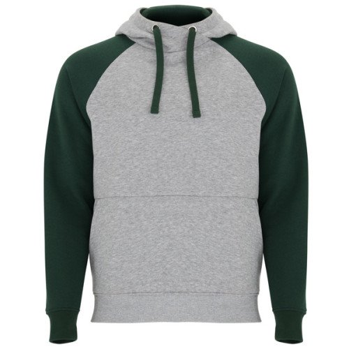Kid's two-colour hoodie BADET, heather grey/bottle green