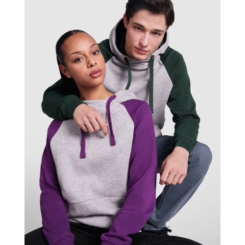 Unisex divkrāsu kapuce BADET, pelēka/purpura